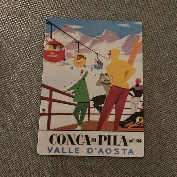 Italian Vintage Italy Ski Print Magnet - Picture 6 of 6